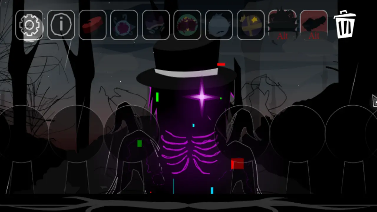 mr. black on stage during gameplay