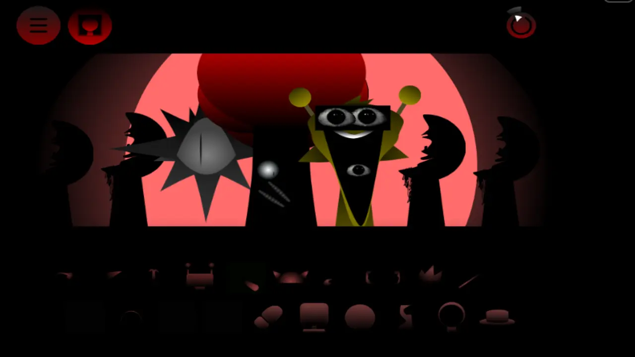 various sprunki characters placed on the stage during gameplay